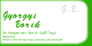 gyorgyi borik business card